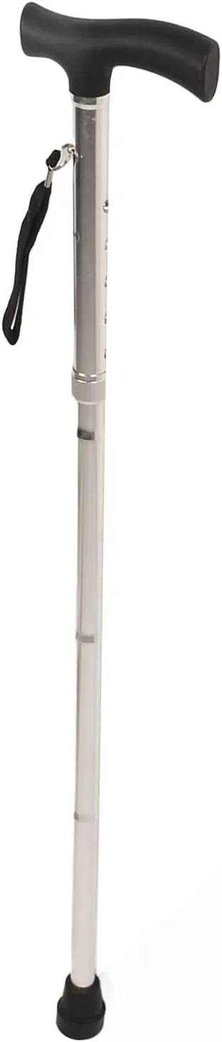 Topyond Walking Stick - 5 Section Folding Aluminum Alloy Rod with Anti-Skid Rubber Pad - Versatile Trekking Stick for Walking, Trekking, and Hiking(Silver)
