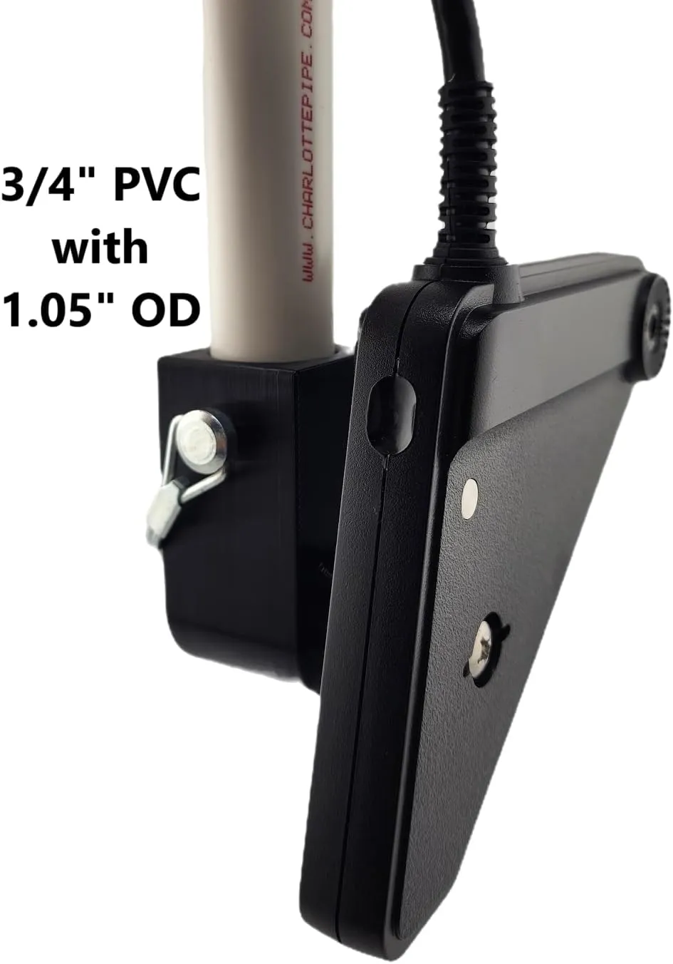 Transducer Mount for Lowrance Eagle Eye 9 - for 3/4" PVC, Summit or HDI Pole, Adjustable Clamp Style for 1" to 1.5" Pole