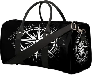 Travel Duffle Bag Vintage Compass Foldable Travel Bags for Men Women, 17 Inch Gym Bag Workout Bag Carry on Weekender Overnight Bag for Gym Travel