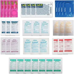 Travel Essentials Medicine Variety Pack with Travel RX Kit & Travel Medicine Kit for Travel, Work, Camping, Cruises - 37 Individually Wrapped Travel Size Medicine Packets (2 Pack)