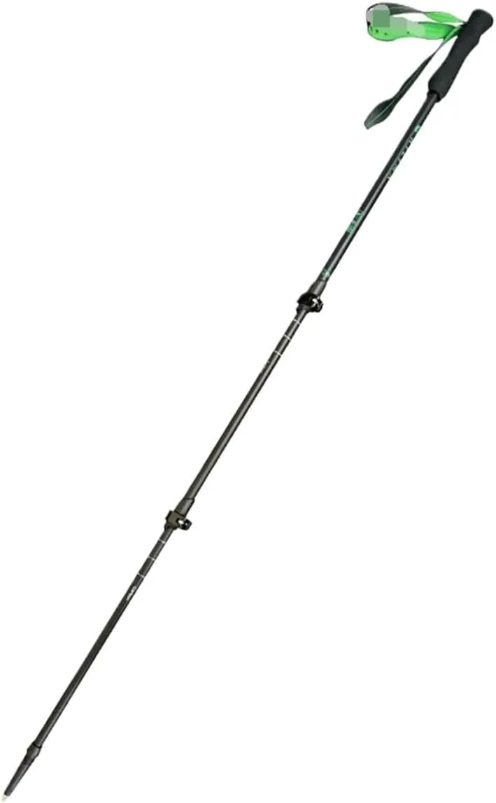 Travel Trekking Pole Trekking Poles Adjustable Hiking Walking Sticks Ultralight Carbon Fiber and Aluminum for Camping Outdoor Activities(Green)
