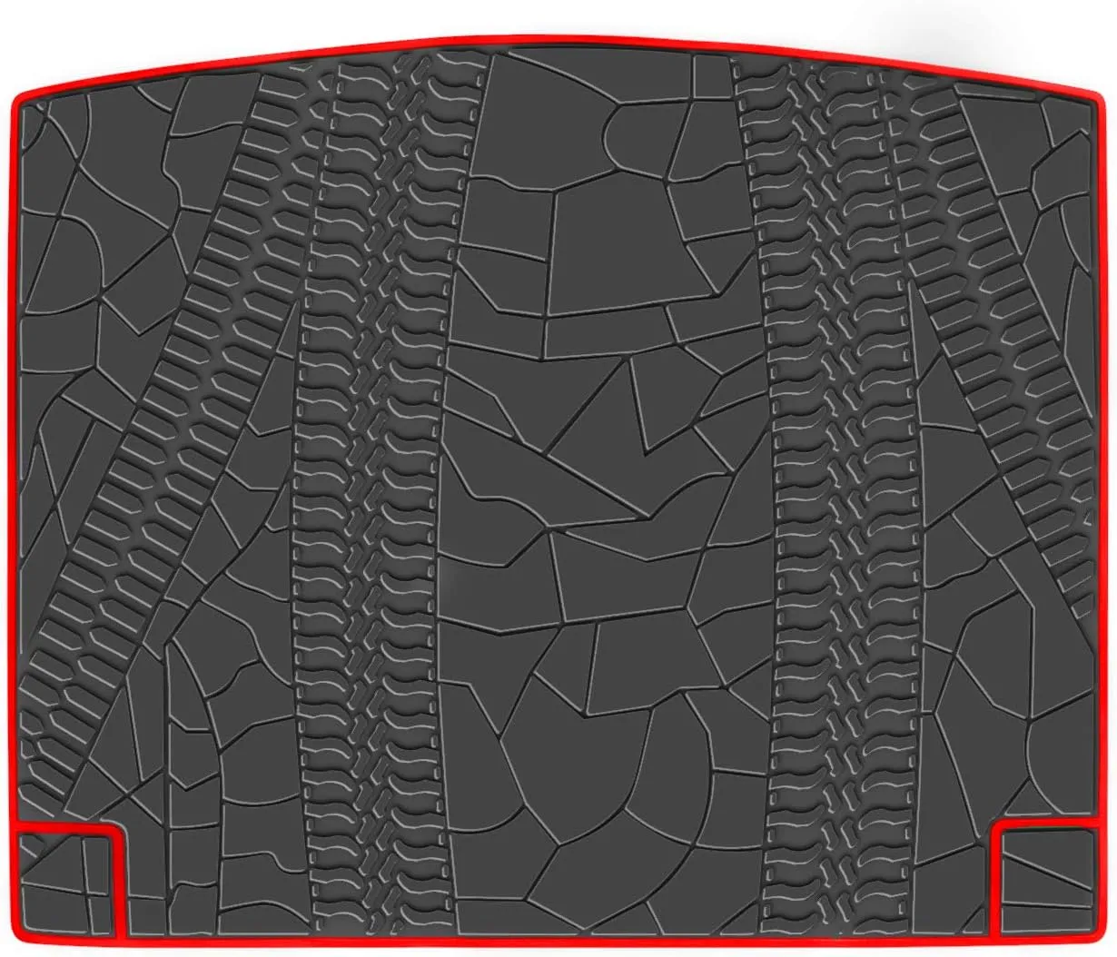 Trunk Mats Custom Fit for Jeep Compass 2017 2018 2019 2020 2021 2022 2023 2024 2025 Cargo Liners Black Red Rubber for All Weather Protection Heavy Duty Odorless