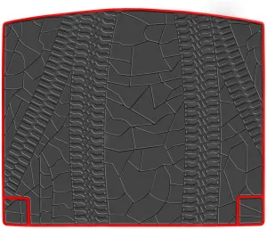 Trunk Mats Custom Fit for Jeep Compass 2017 2018 2019 2020 2021 2022 2023 2024 2025 Cargo Liners Black Red Rubber for All Weather Protection Heavy Duty Odorless