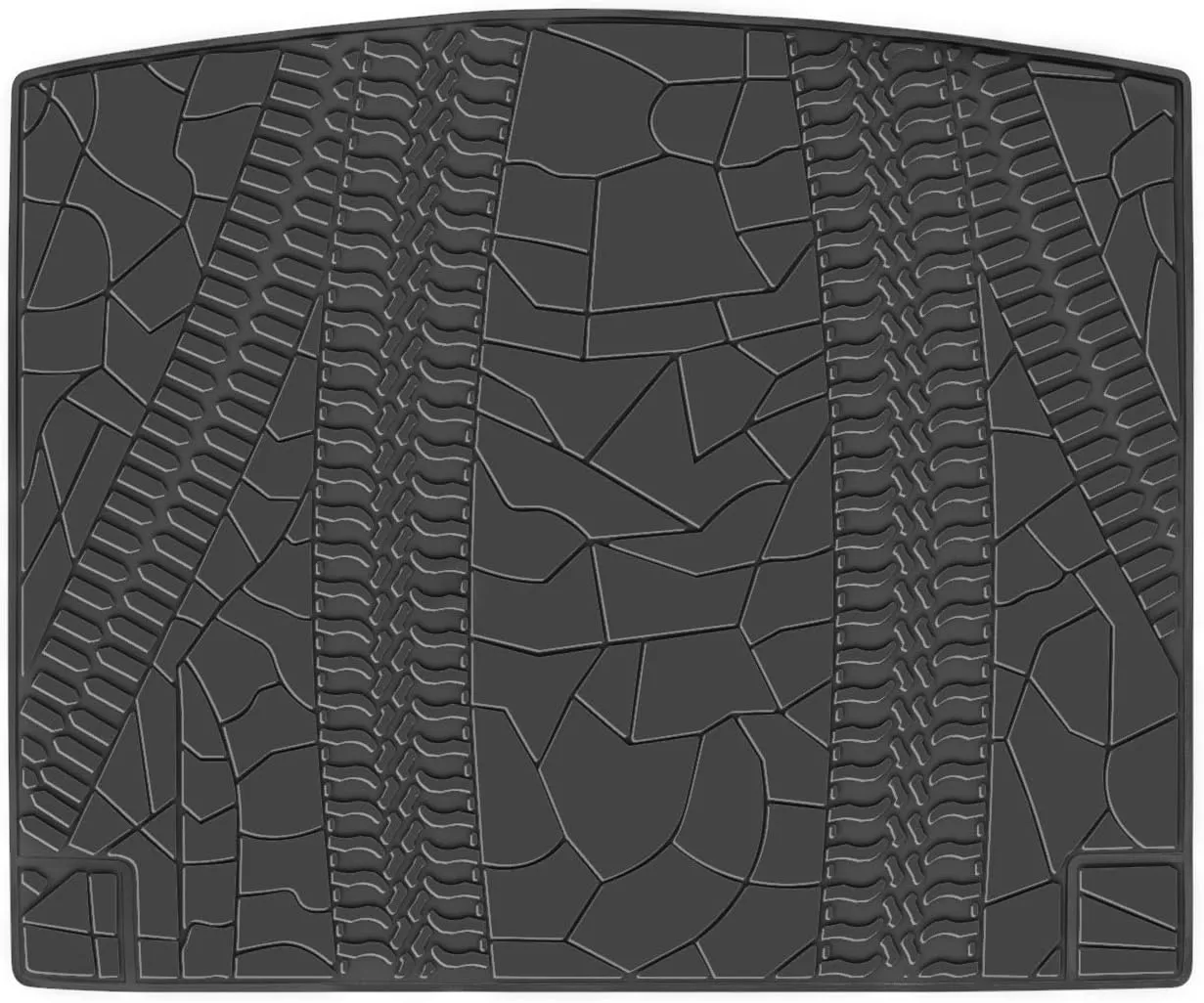 Trunk Mats Custom Fit for Jeep Compass 2017 2018 2019 2020 2021 2022 2023 2024 2025 Cargo Liners Full Black Rubber for All Weather Protection Heavy Duty Odorless