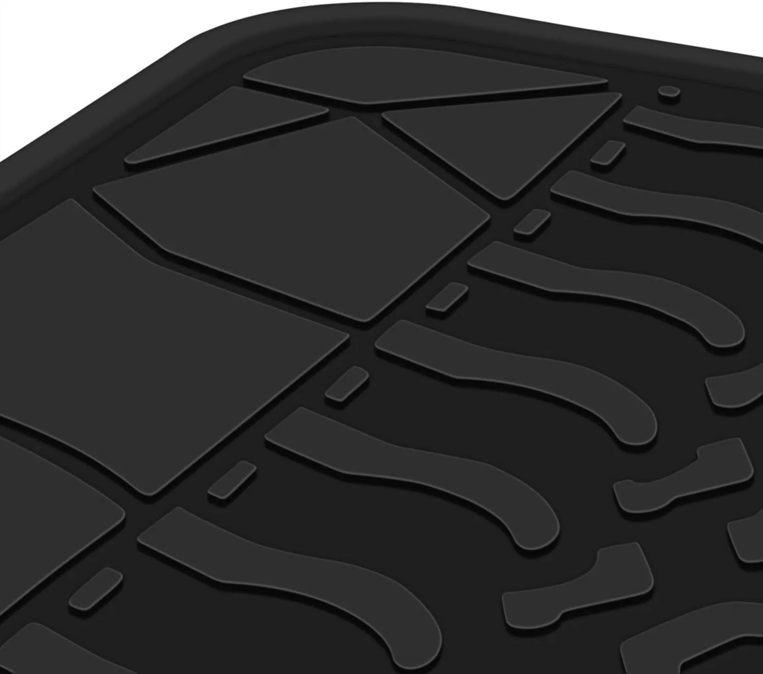 Trunk Mats Custom Fit for Jeep Compass 2017 2018 2019 2020 2021 2022 2023 2024 2025 Cargo Liners Full Black Rubber for All Weather Protection Heavy Duty Odorless