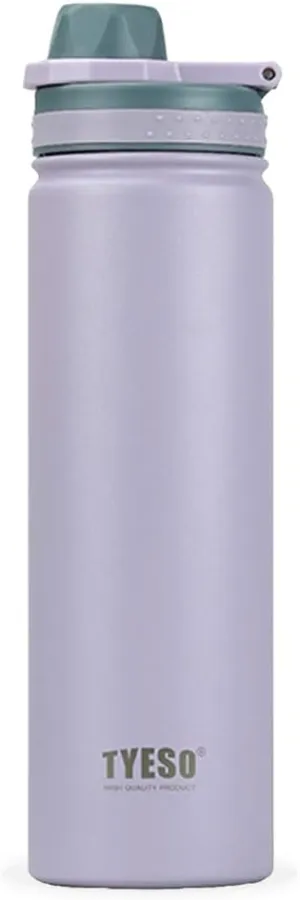 TYESO Water Bottle with Carrying Handle Lid | Insulated Stainless Steel Thermos | Travel Water Bottles for Gym & Sports | Leak Proof & BPA Free | Quick Flip Go Collection | 25oz (Purple)