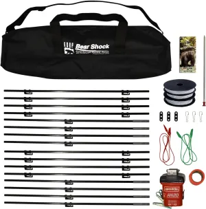 UDAP CF4 Bear Shock Electric Fence for Camping – Portable Bear Deterrent Kit with Carry Bag, Rechargeable Fence System for Tents, Hiking, Backpacking, Survival Gear, Wildlife Protection, Easy Setup
