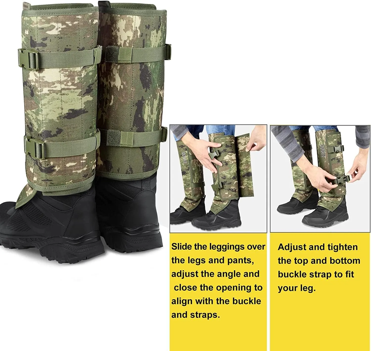 UIIHUNT Snake Gaiters, Waterproof Snake Chaps Snake Gaiter for Men Women, Adjustable Snake Bite Protection Snake Guards