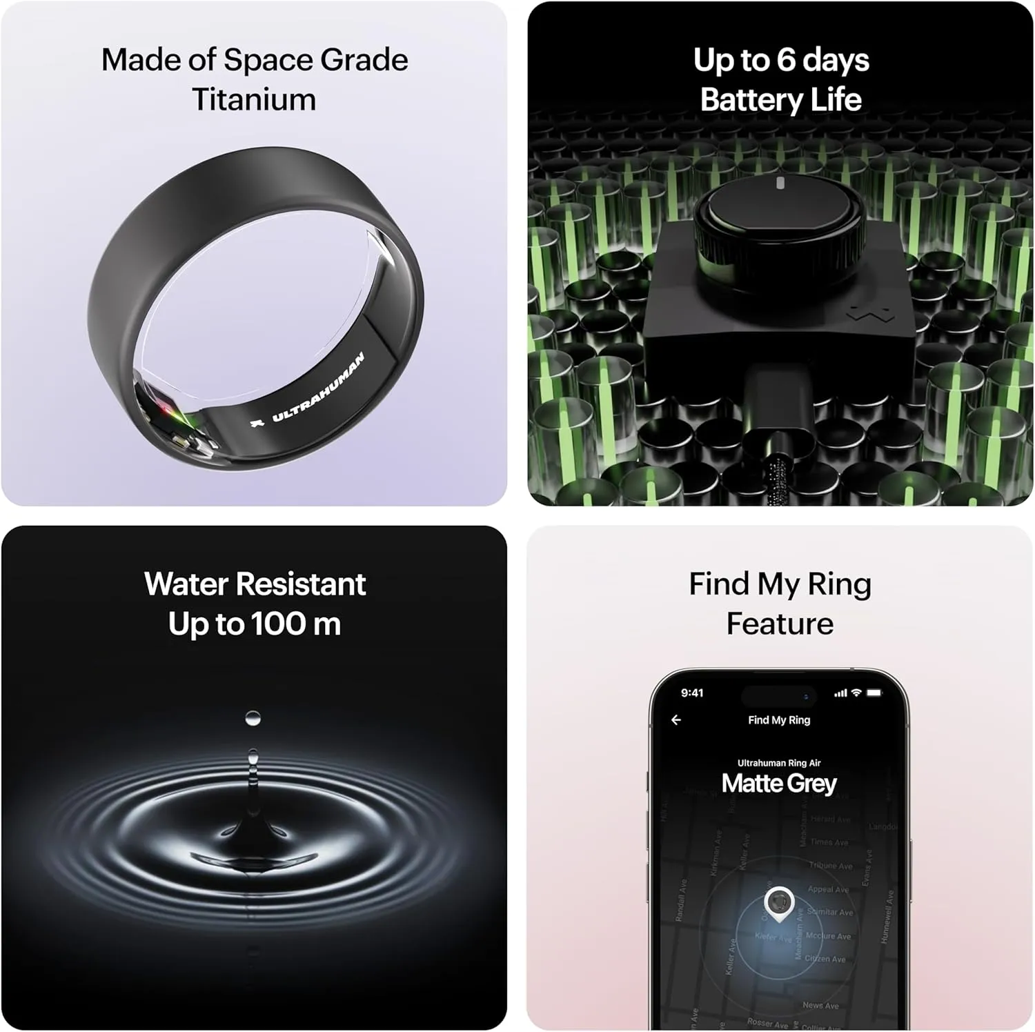 ULTRAHUMAN Ring AIR-Smart Ring Health Tracker, Size First Sizing Kit,Sleep Tracker,Smart Ring for Men/Women,Fitness Tracker (Made in India, Matte Grey, 7)