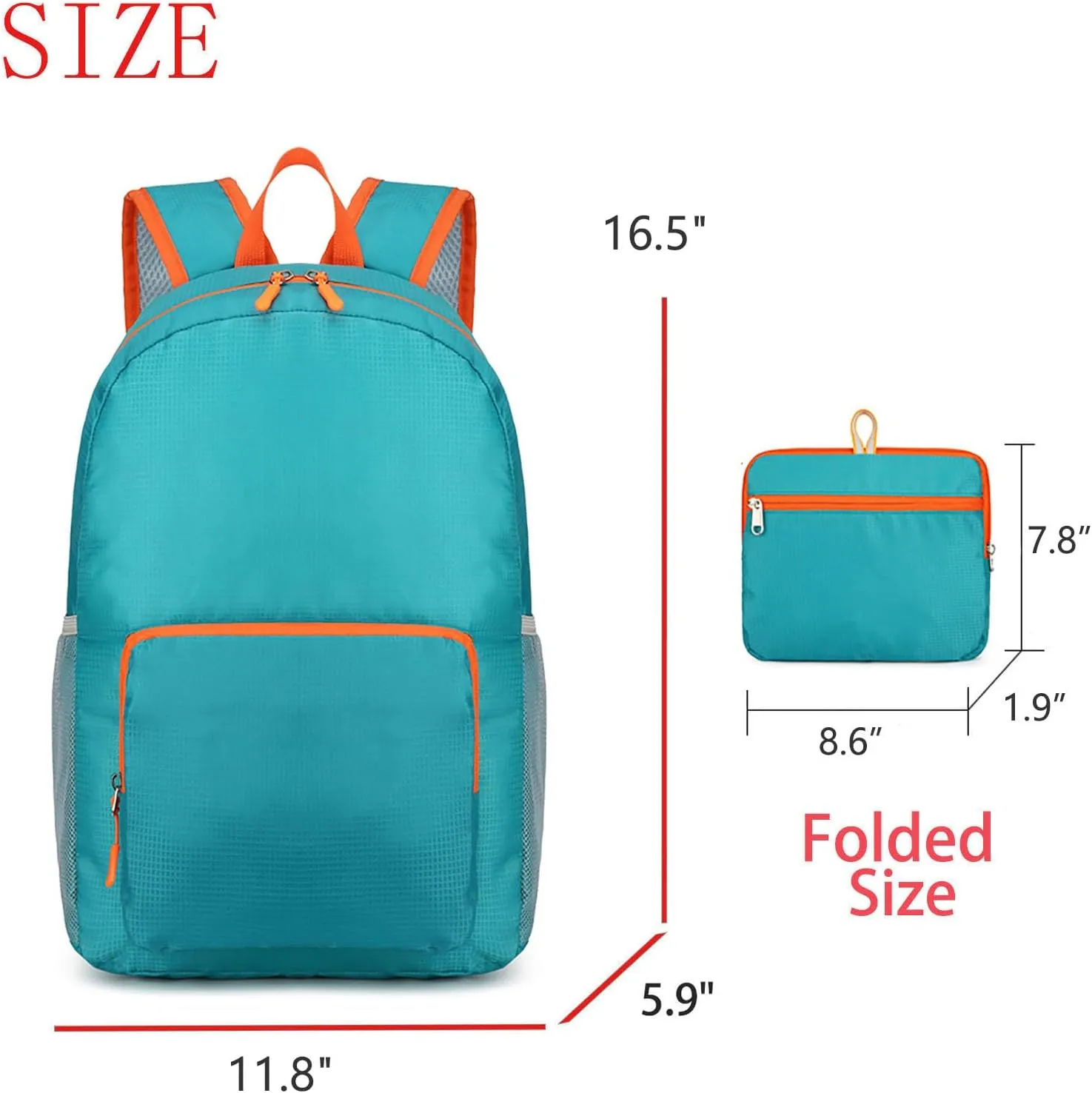 Ultralight Packable Backpack 16 Inch Waterproof Travel Daypack for Camping Hiking Outdoor (Green)