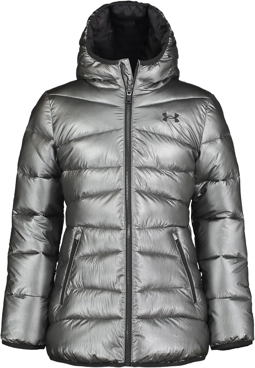 Under Armour Women's Quilted Puffer Jacket, Front Pockets & Hooded Back, Mid-Weight & Water Repellent