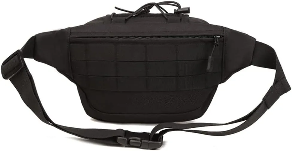UNISTRENGH Tactical Fanny Pack Military Waist Bag Hip Belt Bumbag Utility Bags for Outdoor Hiking Climbing Fishing (Black)