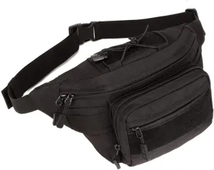 UNISTRENGH Tactical Fanny Pack Military Waist Bag Hip Belt Bumbag Utility Bags for Outdoor Hiking Climbing Fishing (Black)