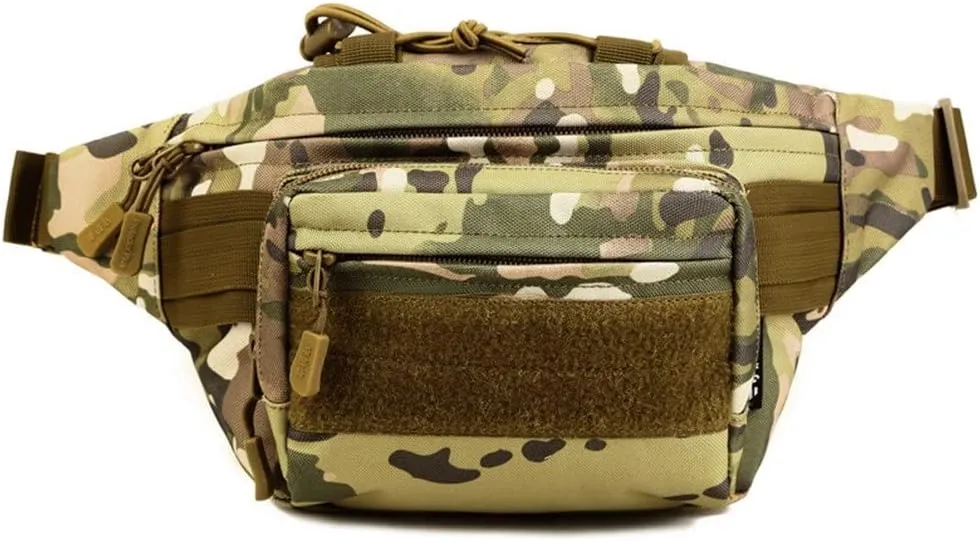 UNISTRENGH Tactical Fanny Pack Military Waist Bag Hip Belt Bumbag Utility Bags for Outdoor Hiking Climbing Fishing (CP Camouflage)