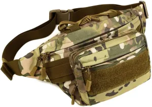 UNISTRENGH Tactical Fanny Pack Military Waist Bag Hip Belt Bumbag Utility Bags for Outdoor Hiking Climbing Fishing (CP Camouflage)