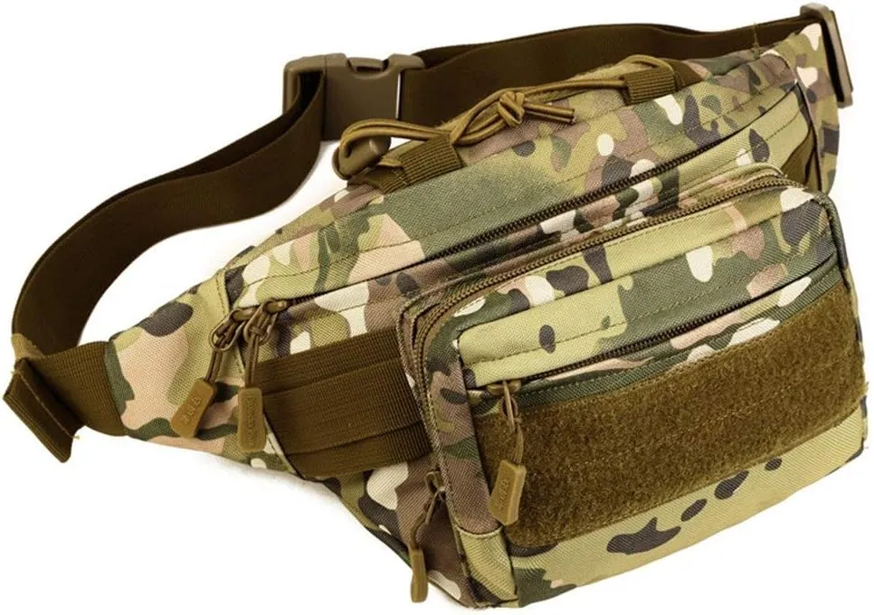 UNISTRENGH Tactical Fanny Pack Military Waist Bag Hip Belt Bumbag Utility Bags for Outdoor Hiking Climbing Fishing (CP Camouflage)