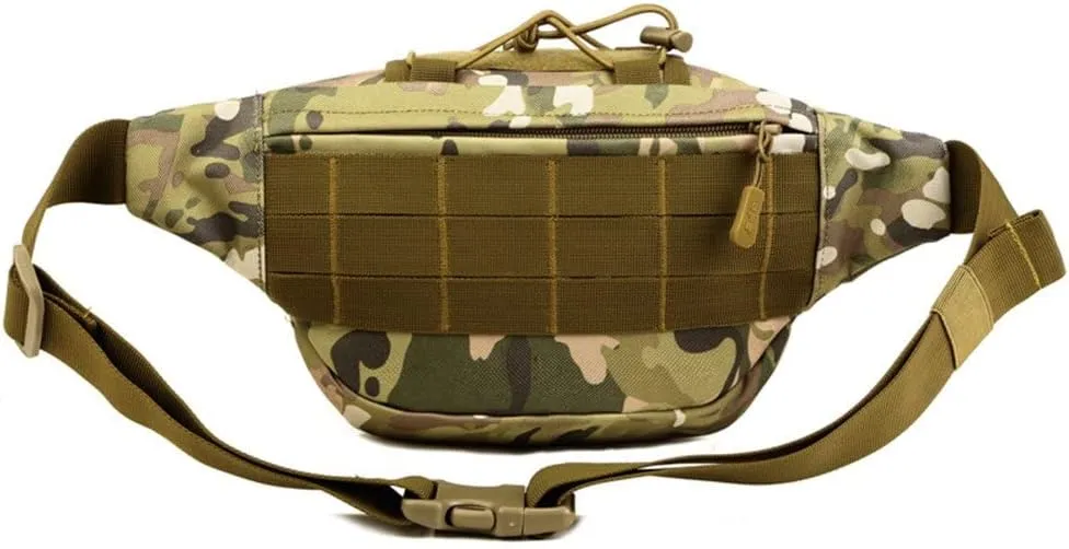 UNISTRENGH Tactical Fanny Pack Military Waist Bag Hip Belt Bumbag Utility Bags for Outdoor Hiking Climbing Fishing (CP Camouflage)