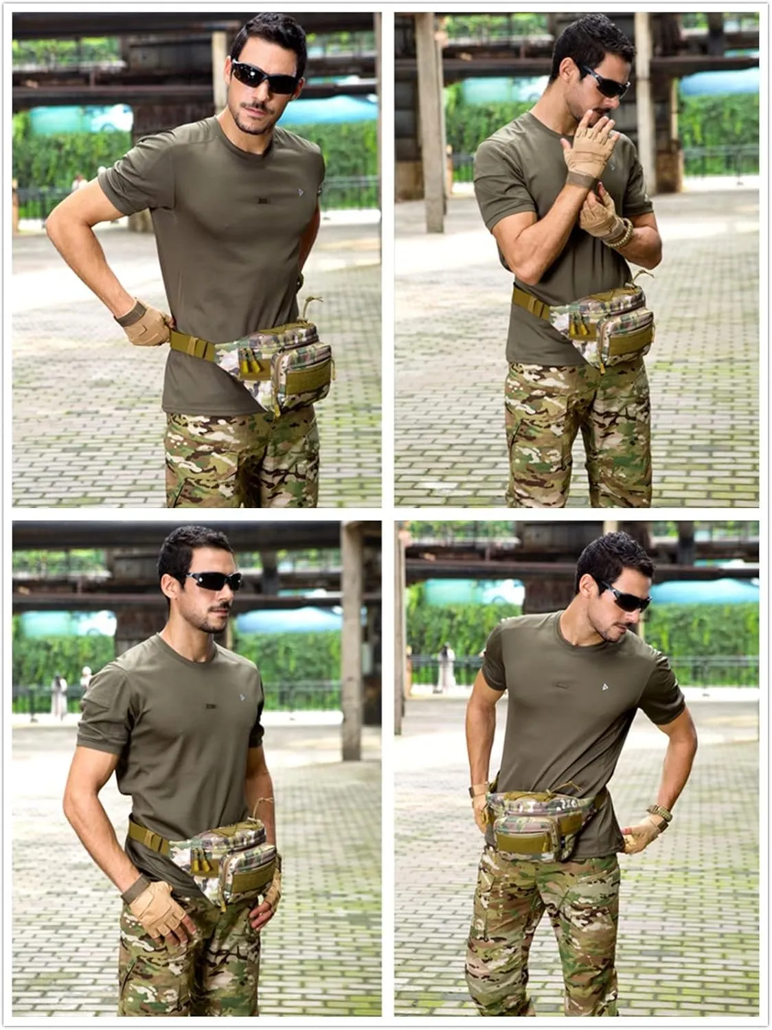 UNISTRENGH Tactical Fanny Pack Military Waist Bag Hip Belt Bumbag Utility Bags for Outdoor Hiking Climbing Fishing (CP Camouflage)