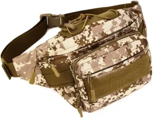 UNISTRENGH Tactical Fanny Pack Military Waist Bag Hip Belt Bumbag Utility Bags for Outdoor Hiking Climbing Fishing (Desert Camouflage)