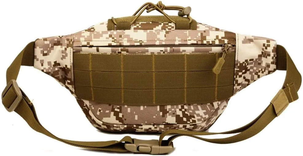 UNISTRENGH Tactical Fanny Pack Military Waist Bag Hip Belt Bumbag Utility Bags for Outdoor Hiking Climbing Fishing (Desert Camouflage)