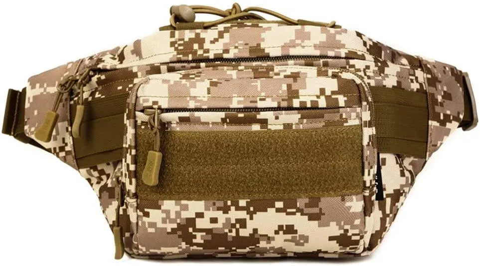 UNISTRENGH Tactical Fanny Pack Military Waist Bag Hip Belt Bumbag Utility Bags for Outdoor Hiking Climbing Fishing (Desert Camouflage)