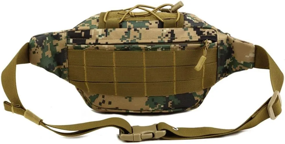 UNISTRENGH Tactical Fanny Pack Military Waist Bag Hip Belt Bumbag Utility Bags for Outdoor Hiking Climbing Fishing (Jungle Camouflage)