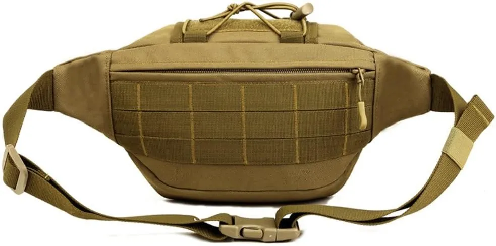 UNISTRENGH Tactical Fanny Pack Military Waist Bag Hip Belt Bumbag Utility Bags for Outdoor Hiking Climbing Fishing (Tan)