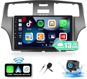 UNITOPSCI Android Car Stereo Radio for Lexus ES 2001-2005 ES250/300/330, 2G 64G,Wireless CarPlay Android Auto, 9 Inch Touch Screen GPS Navigation Bluetooth Mirror Link FM/RDS SWC Backup Camera Mic