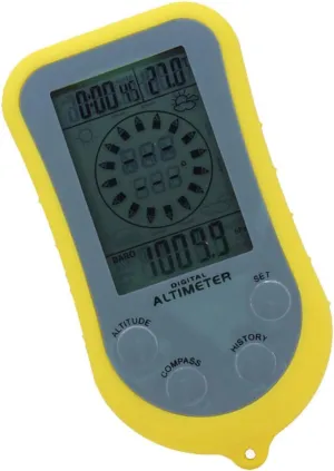 Upgrade 8 in 1 Multifunctional Digital Portable Compass Waterproof Weather Forecast Thermometer Altimeter Barometer for Outdoor Climbing Travel,Yellow