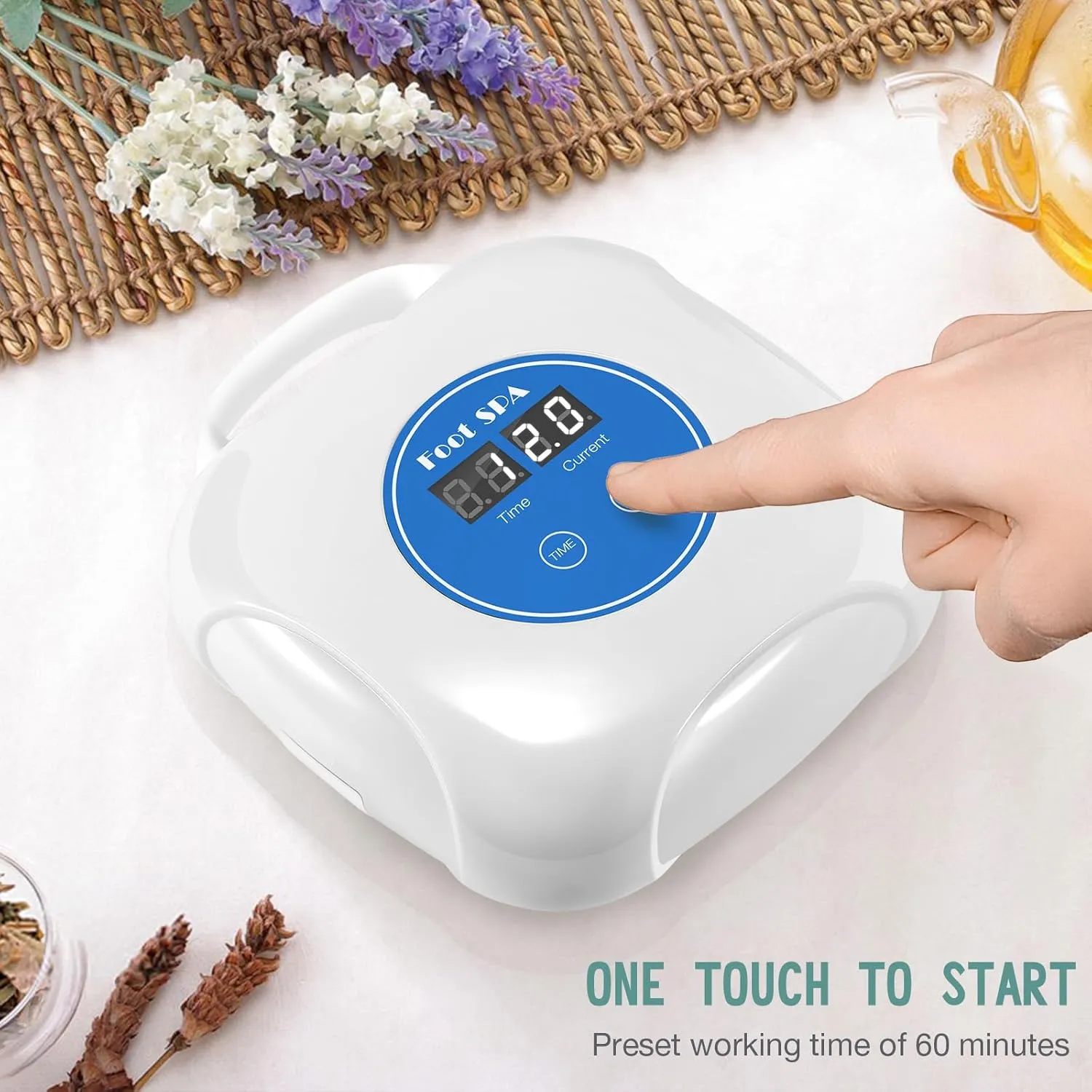 Upgrade Ionic Foot Bath Detox Machine - Ionic Detox Foot Bath, Foot Detox Machine, Touch ON/OFF, LCD & Timer for Home Use Beauty Salon with Tub (2 Arrays,10 Tub Liners)