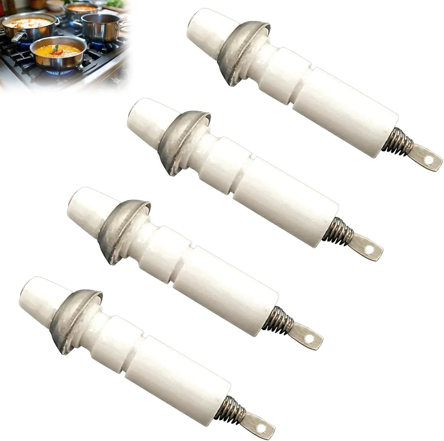 Upgraded 189324 Top Burner Igniter Spark Ignitor, Fit for Bosch Thermador Oven Stove Cooktop Gas Range, Replace 189719 189889 131974 413966 488832 189733 Burner Spark ignitor Electrode, 4 Pack