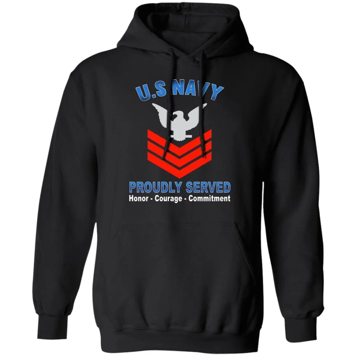 US Navy E-6 Petty Officer First Class E6 PO1 Collar Device Proudly Served T-Shirt On Front