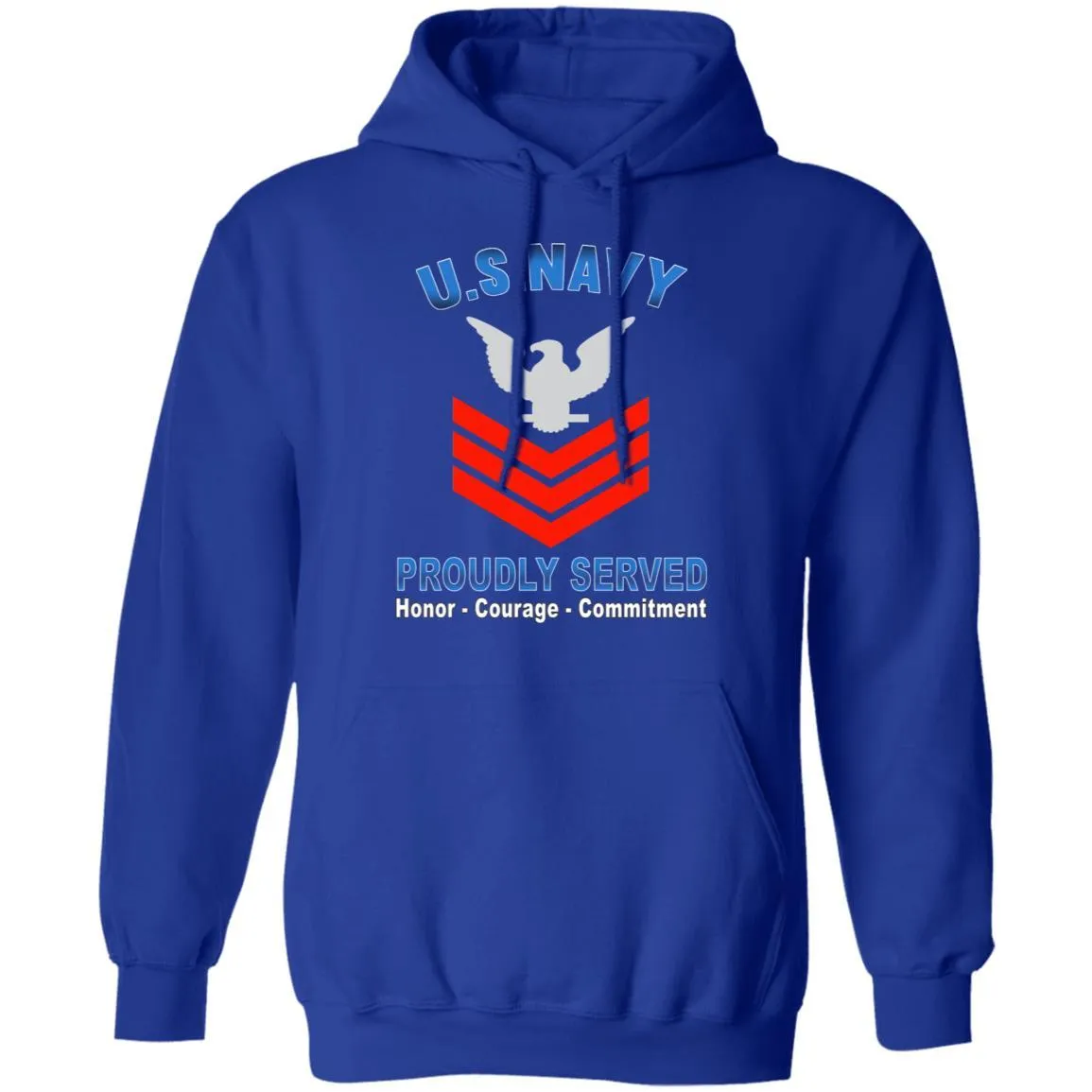 US Navy E-6 Petty Officer First Class E6 PO1 Collar Device Proudly Served T-Shirt On Front