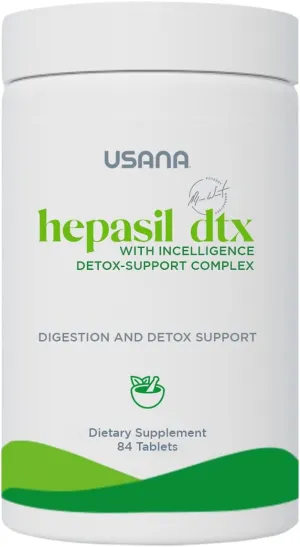 USANA - Hepasil DTX with InCelligence - Support Complex for Comprehensive Health, Protection, Wellness & Vitality - 84 Tablets (28-Day Supply)