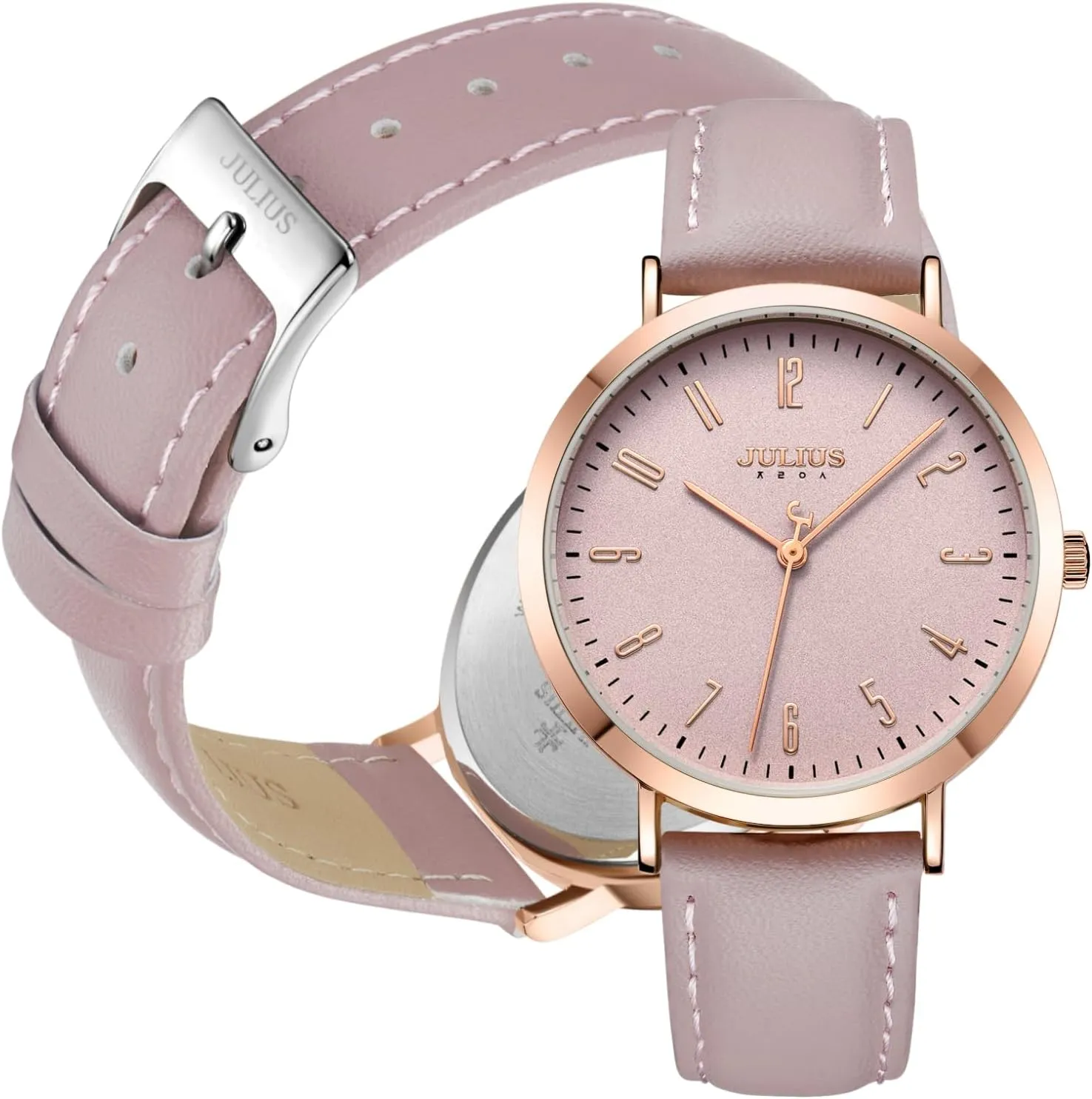 Valence Small Wrist Leather Band Watch for Women, Comfortable Size, Genuine Leather Easy Read Watch, Easy Reader with Japanese Movement, Grear Gift for Big Event