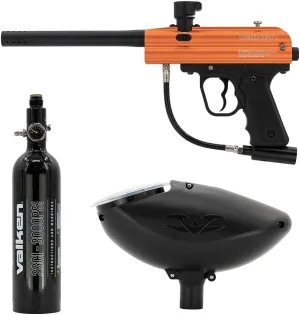 Valken Razorback .68 Caliber Paintball Gun Starter Kit - Semi-Automatic Marker with Loader and Air Tank