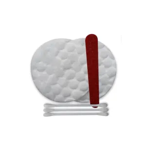 Vanity Kit for Hotel Guests – Includes 2 Cotton Pads, 1 Emery Board, 3 Cotton Buds for Personal Care & Travel Convenience"(SET OF 100)