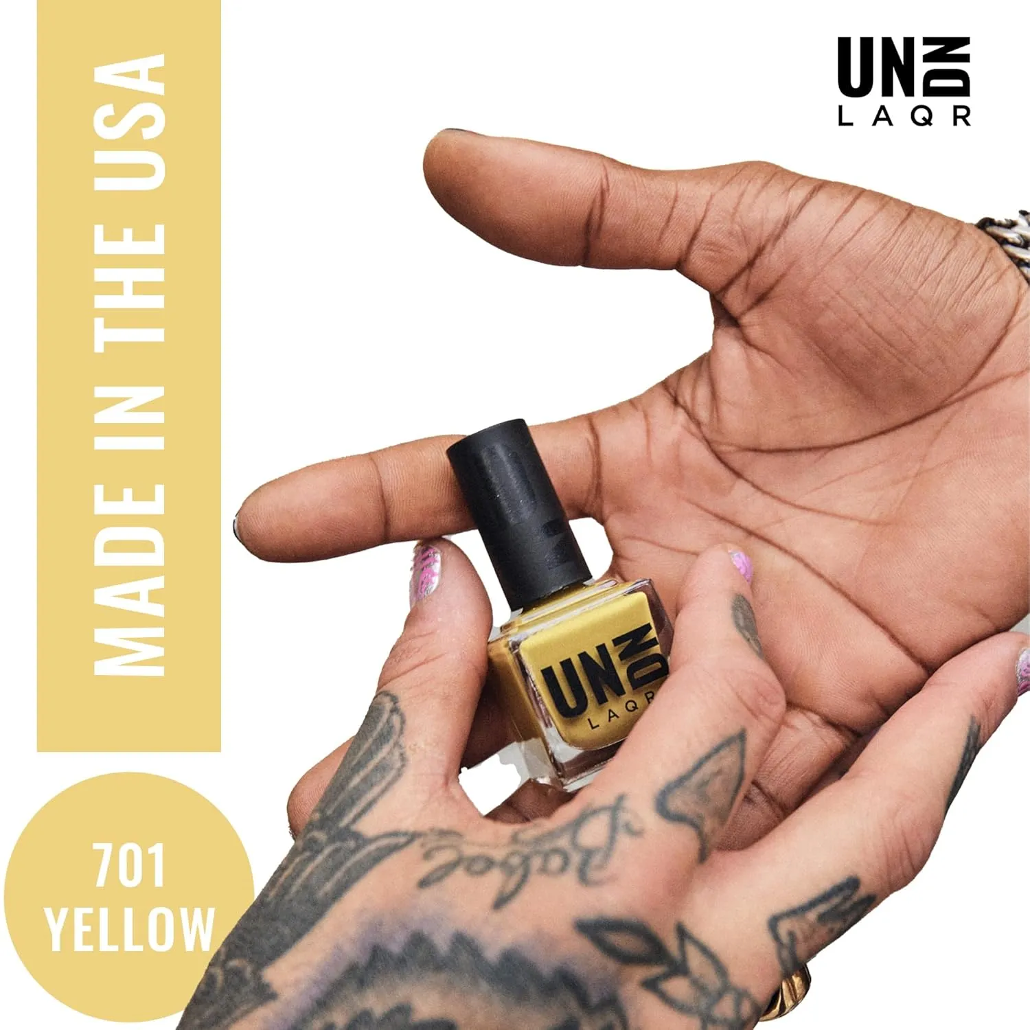 Vegan Nail Polish - 701 Yellow by UNDN for Women - 0.5 oz Nail Polish
