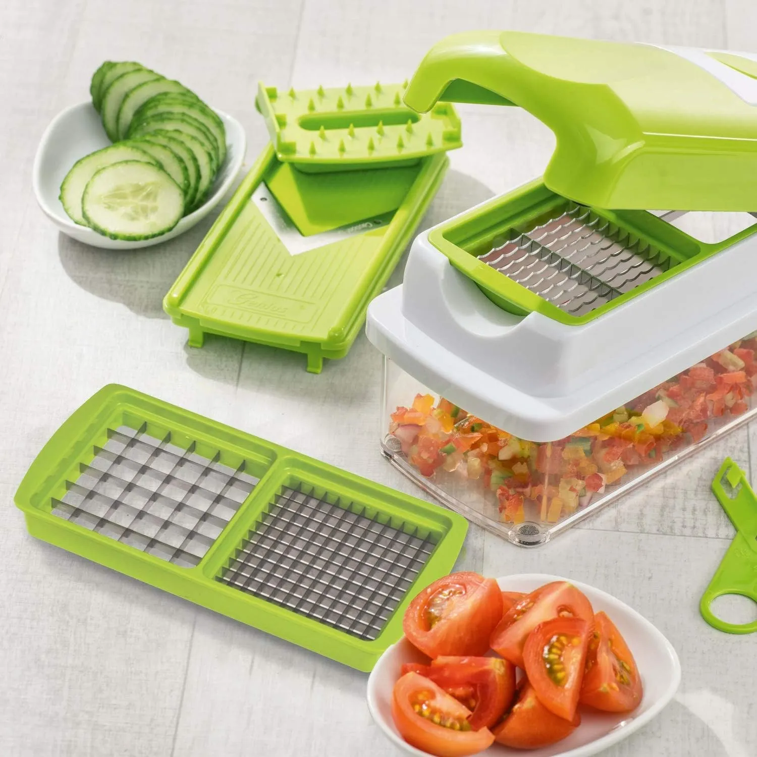 Vegetable and Fruit Slicer Made of Plastic, Plastic, Kiwi, 22.2 x 10 x 8.1999999999999993 cm