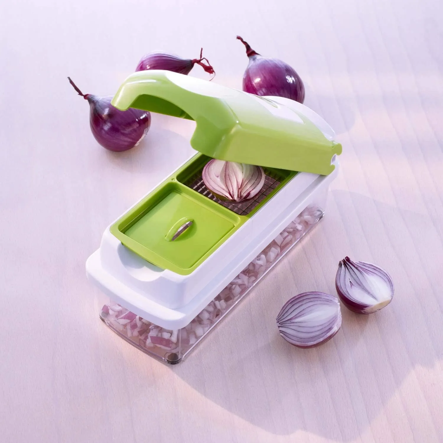 Vegetable and Fruit Slicer Made of Plastic, Plastic, Kiwi, 22.2 x 10 x 8.1999999999999993 cm