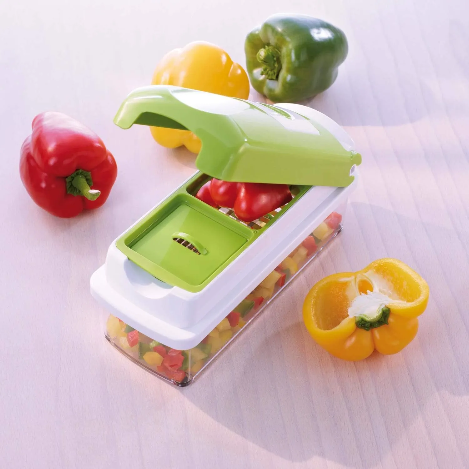 Vegetable and Fruit Slicer Made of Plastic, Plastic, Kiwi, 22.2 x 10 x 8.1999999999999993 cm