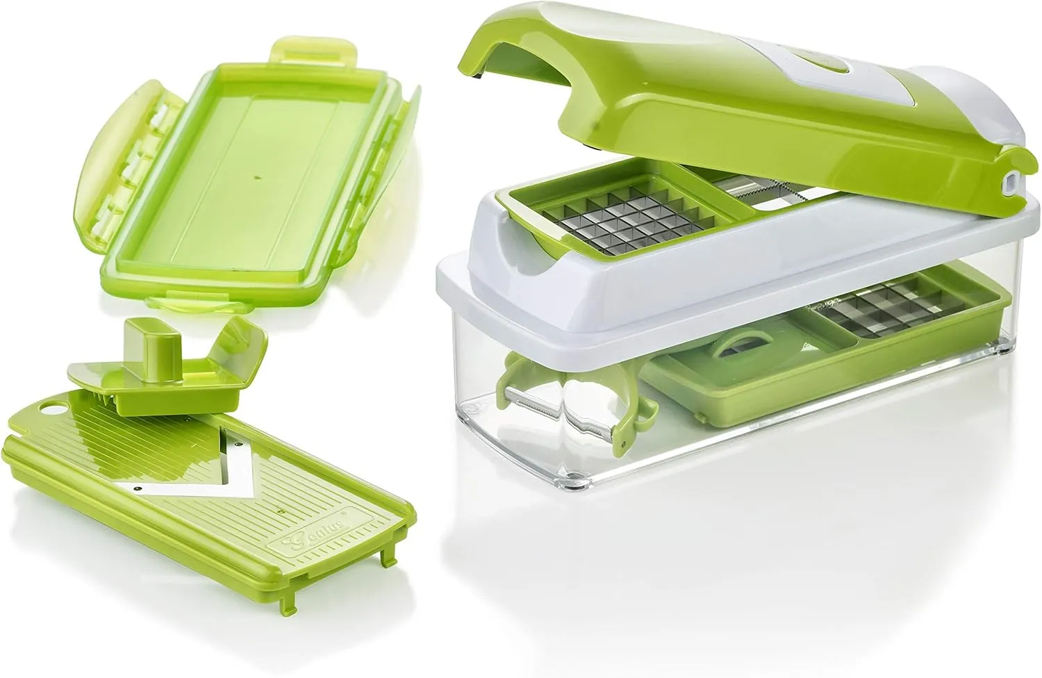Vegetable and Fruit Slicer Made of Plastic, Plastic, Kiwi, 22.2 x 10 x 8.1999999999999993 cm