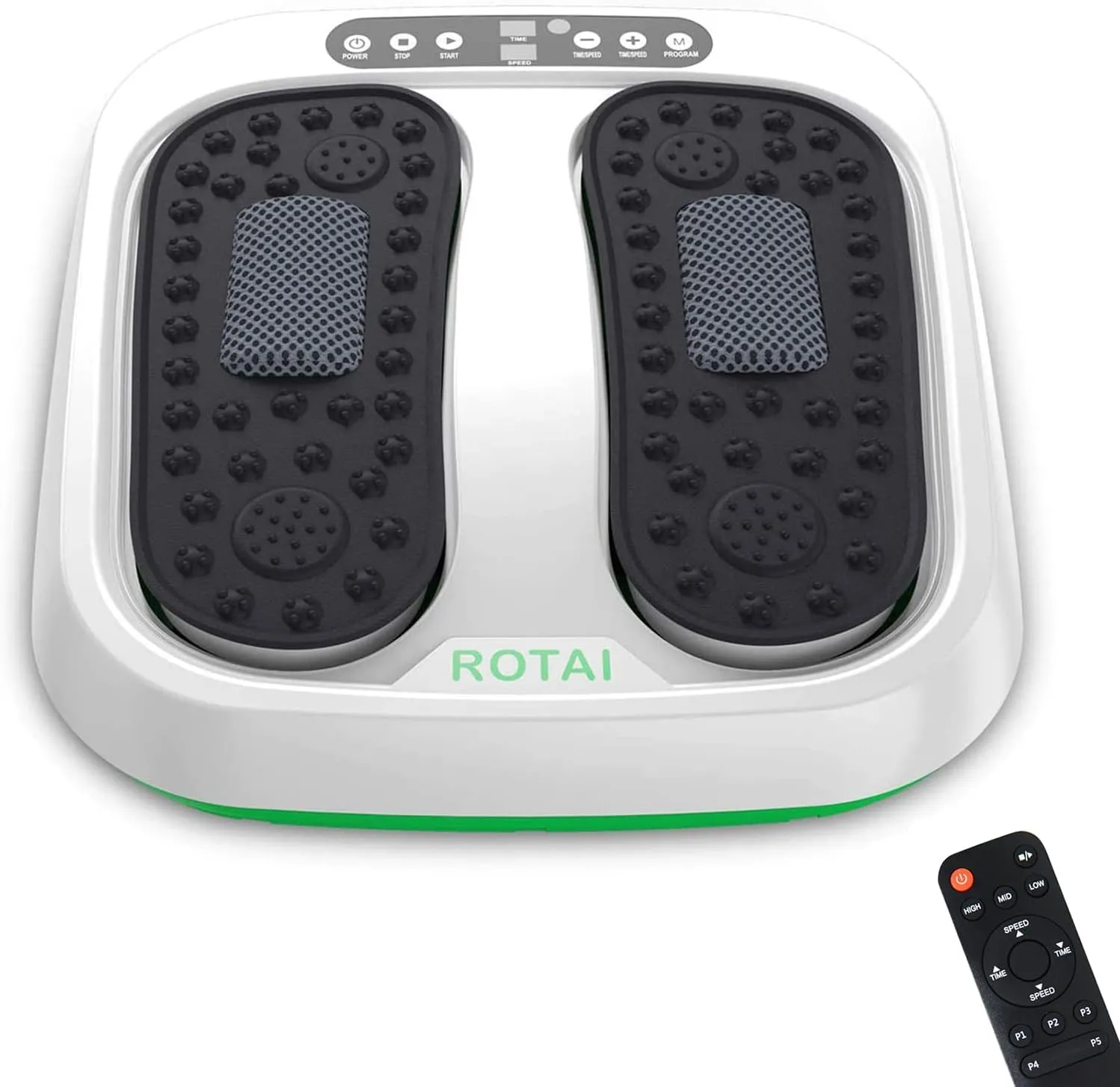 Vibration Foot Massager Multi Relaxations and Pain Relief Rotating Acupressure Electric Foot Circulation Device with Remote Control (White)