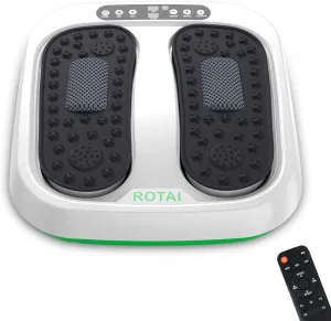 Vibration Foot Massager Multi Relaxations and Pain Relief Rotating Acupressure Electric Foot Circulation Device with Remote Control (White)