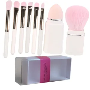 VICASKY 1set Portable Makeup Brush Set Blush and Eyeshadow Brushes for Travel Compact Cosmetic Kit in Coconut Packaging for Professionals and Enthusiasts