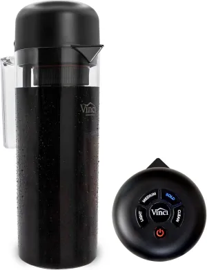 VINCI Express2 Electric Cold Brew Coffee Maker: Fast, Customizable, Low-Acid Brews with Patented Circle Flow Technology Digital Controls, 3 Brew Settings, Self-Cleaning Function