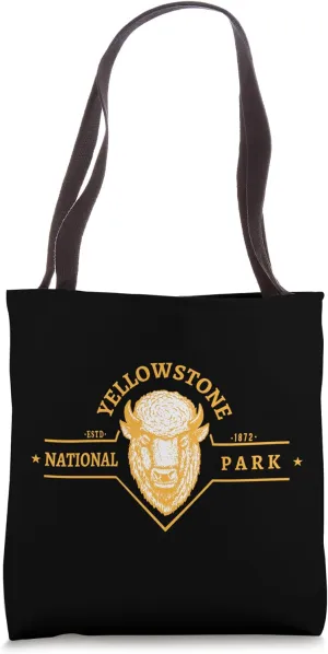 Vintage Bison Buffalo Yellowstone National Park Travel Tote Bag