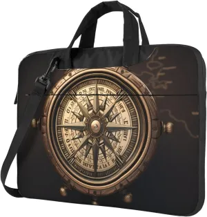 Vintage Compass Navigation picture Fashionable and ultra-thin shoulder laptop bag Shockproof soft lining