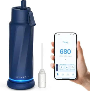 Vita Smart Water Bottle with Reminder to Drink Water, BPA-Free Vacuum Insulated Water Bottles with Filter & Straw, Bluetooth Intake Water Tracking Bottle, Ideal for Gift (18 oz)