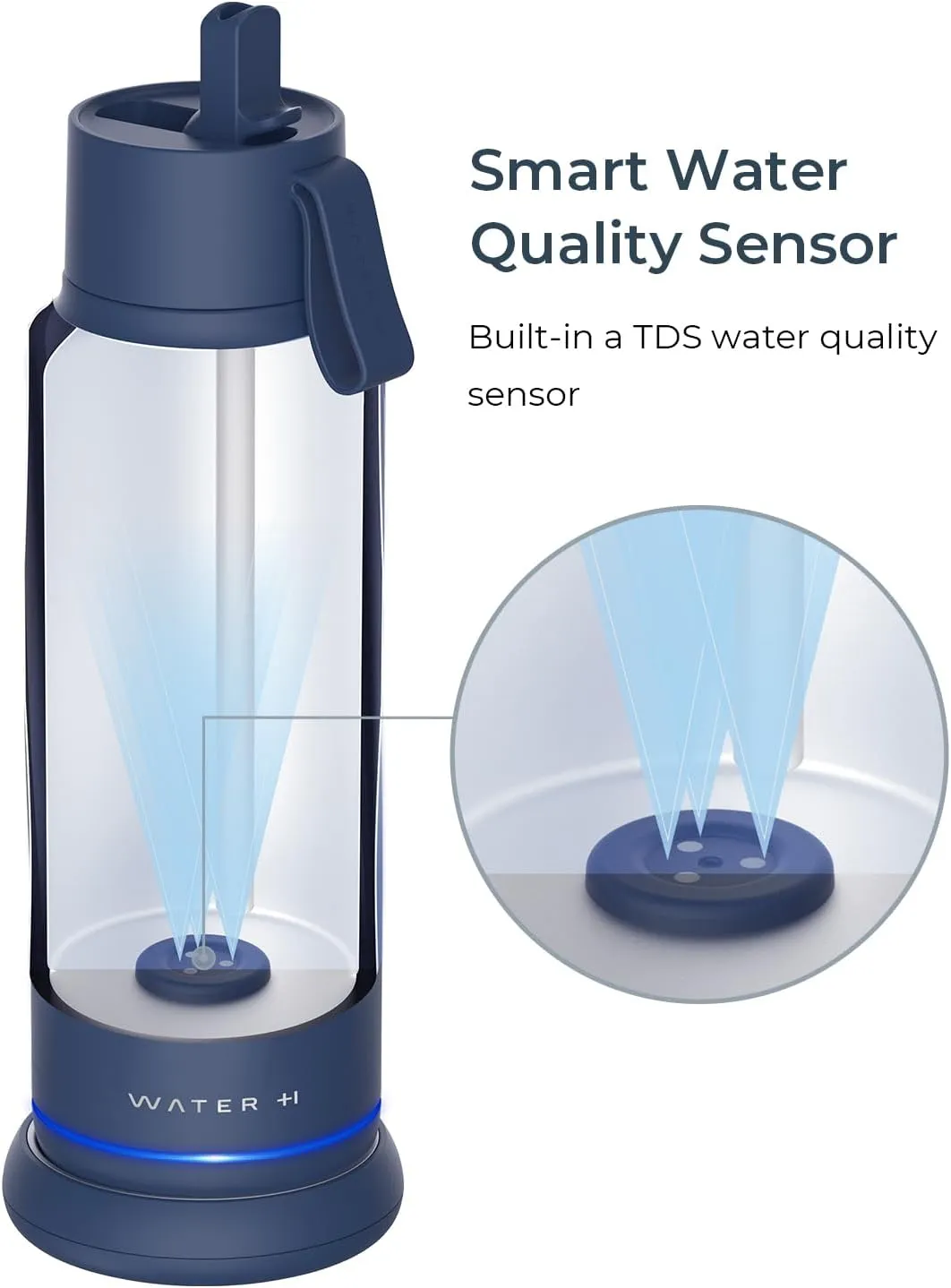 Vita Smart Water Bottle with Reminder to Drink Water, BPA-Free Vacuum Insulated Water Bottles with Filter & Straw, Bluetooth Intake Water Tracking Bottle, Ideal for Gift (18 oz)